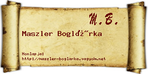 Maszler Boglárka névjegykártya